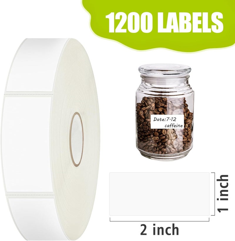 TRYXN 1200 Blank Removable Freezer Labels Water Oil Resistant with Perforation Line for Easy Distribution and Use,Apply Food containers Jars,and Kitchen Pantry Organization (1 "x 2") - Image 3